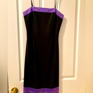 Classic Asian inspired black strapless dress